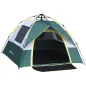 Tienda Camping Plegable con 1 Puerta 3 Ventanas Bolsa de Transporte y Apertura Automática 205x195x135 cm Verde