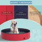 Piscina Plegable para Perros Gatos Ø140x30 cm Bañera Portátil para Mascotas PVC Antideslizante Múltiples Usos Color Rojo
