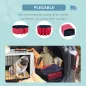 Piscina Plegable para Perros Gatos Ø140x30 cm Bañera Portátil para Mascotas PVC Antideslizante Múltiples Usos Color Rojo