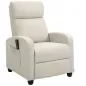 Sillón de Masaje Reclinable con Mando a Distancia Bolsillo Lateral y Temporizador Tapizado en PU 68x88x98 cm Crema Sillón de Masaje Reclinable con Mando a Distancia Bolsillo Lateral y Temporizador Tapizado en PU 68x88x98 cm Crema