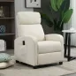 Sillón de Masaje Reclinable con Mando a Distancia Bolsillo Lateral y Temporizador Tapizado en PU 68x88x98 cm Crema