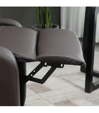 Sillón de Masaje Reclinable con Mando a Distancia Bolsillo Lateral y Temporizador Tapizado en PU 68x88x98 cm Marrón