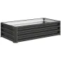Jardinera Elevada Rectangular de Acero Galvanizado para Cultivar Plantas Flores Hierba 120x60x30,5 cm Gris