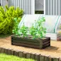 Jardinera Elevada Rectangular de Acero Galvanizado para Cultivar Plantas Flores Hierba 120x60x30,5 cm Gris