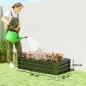 Jardinera Elevada Rectangular de Acero Galvanizado para Cultivar Plantas Flores Hierba 120x60x30,5 cm Gris