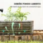 Jardinera Elevada Rectangular de Acero Galvanizado para Cultivar Plantas Flores Hierba 120x60x30,5 cm Gris