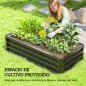 Jardinera Elevada Rectangular de Acero Galvanizado para Cultivar Plantas Flores Hierba 120x60x30,5 cm Gris