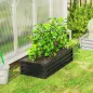 Jardinera Elevada Rectangular de Acero Galvanizado para Cultivar Plantas Flores Hierba 120x60x30,5 cm Gris