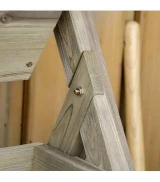 Jardinera de Escalera de 3 Niveles Maceteros de Madera Jardinera Vertical con Tela no Tejida y Orificios de Drenaje Huerto Urban