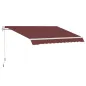 Toldo Retráctil Manual 3,5x2,5 m con Ángulo Ajustable Manivela Estructura de Aluminio y Protección UPF30+ Rojo Vino