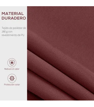 Toldo Retráctil Manual 3,5x2,5 m con Ángulo Ajustable Manivela Estructura de Aluminio y Protección UPF30+ Rojo Vino