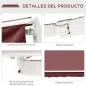 Toldo Retráctil Manual 3,5x2,5 m con Ángulo Ajustable Manivela Estructura de Aluminio y Protección UPF30+ Rojo Vino