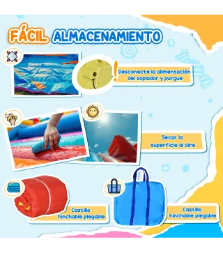 Castillo Inflable de 3-8 Años con Soplador Tobogán Trampolín Piscina Bolsa de Transporte 435x245x200 cm Multicolor