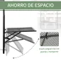 Mesa Colgante para Balcón Plegable de Metal con Altura Ajustable en 4 Niveles Carga 10 kg 60x60x57-72 cm Negro