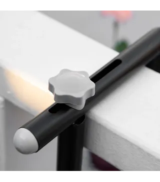 Mesa Colgante para Balcón Plegable de Metal con Altura Ajustable en 4 Niveles Carga 10 kg 60x60x57-72 cm Negro