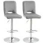 Conjunto de 2 Taburetes de Bar Sillas Altas Modernas con Altura Regulable y Asiento Giratoria 41x51x97-117 cm Gris