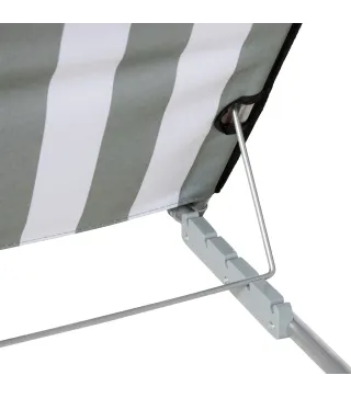 Conjunto de 2 Esterillas con Respaldo Reclinable Reposacabezas y Bolsa de Transporte 134x48x33-43 cm Blanco y Gris