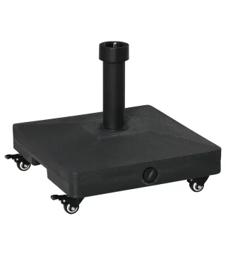 Base de Sombrilla con 4 Ruedas Bloqueables Soporte de Parasol Rellenable de Arena 18 kg o Agua 16 kg para Jardín Patio Terraza 4