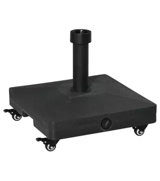 Base de Sombrilla con 4 Ruedas Bloqueables Soporte de Parasol Rellenable de Arena 18 kg o Agua 16 kg para Jardín Patio Terraza 4