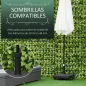 Base de Sombrilla con 4 Ruedas Bloqueables Soporte de Parasol Rellenable de Arena 18 kg o Agua 16 kg para Jardín Patio Terraza 4