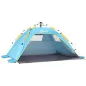 Carpa de Playa Pop-up para 1-2 Personas con 2 Accesos y 2 Ventanas y Bolsa de Transporte 220x173x120 cm Azul Claro