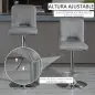 Conjunto de 2 Taburetes de Bar Sillas Altas Modernas con Altura Regulable y Asiento Giratoria 41x51x97-117 cm Gris
