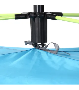 Carpa de Playa Pop-up para 1-2 Personas con 2 Accesos y 2 Ventanas y Bolsa de Transporte 220x173x120 cm Azul Claro