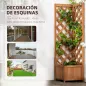 Jardinera con Enrejado de Madera para Trepadoras Plantas Flores Decoración en Esquinas 40x40x145 cm Natural
