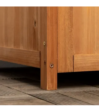 Jardinera con Enrejado de Madera para Trepadoras Plantas Flores Decoración en Esquinas 40x40x145 cm Natural