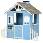 Casita Infantil de Madera Casa de Juegos Exterior para Niños de 3-7 Años 51x112,5x142 cm Azul