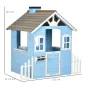 Casita Infantil de Madera Casa de Juegos Exterior para Niños de 3-7 Años 51x112,5x142 cm Azul
