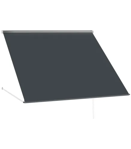 Toldo Retráctil de Exterior con Marco de Aluminio Ángulo de Inclinación Ajustable Anti-UV 150x120 cm Gris Oscuro