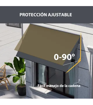 Toldo Retráctil de Exterior con Marco de Aluminio Ángulo de Inclinación Ajustable Anti-UV 150x120 cm Gris Oscuro