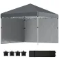 Carpa Plegable Pop-up 3x3 m 2 Paredes Laterales Anti-UV Altura Ajustable Sacos de Arena Bolsa de Transporte Gris Oscuro