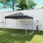 Carpa Plegable Pop-up 3x3 m 2 Paredes Laterales Anti-UV Altura Ajustable Sacos de Arena Bolsa de Transporte Gris Oscuro