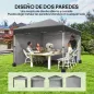 Carpa Plegable Pop-up 3x3 m 2 Paredes Laterales Anti-UV Altura Ajustable Sacos de Arena Bolsa de Transporte Gris Oscuro