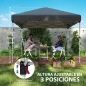 Carpa Plegable Pop-up 3x3 m 2 Paredes Laterales Anti-UV Altura Ajustable Sacos de Arena Bolsa de Transporte Gris Oscuro