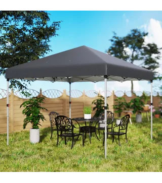 Carpa Plegable Pop-up 3x3 m 2 Paredes Laterales Anti-UV Altura Ajustable Sacos de Arena Bolsa de Transporte Gris Oscuro