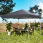 Carpa Plegable Pop-up 3x3 m 2 Paredes Laterales Anti-UV Altura Ajustable Sacos de Arena Bolsa de Transporte Gris Oscuro