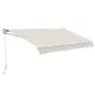 Toldo de Pared Apertura Manual de Aluminio y Poliéster UV50+ para Exterior con Manivela 200x295 cm Blanco Crema Toldo de Pared Apertura Manual de Aluminio y Poliéster UV50+ para Exterior con Manivela 200x295 cm Blanco Crema