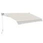 Toldo de Pared Apertura Manual de Aluminio y Poliéster UV50+ para Exterior con Manivela 200x250 cm Blanco Crema