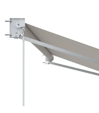 Toldo de Pared Apertura Manual de Aluminio y Poliéster UV50+ para Exterior con Manivela 200x250 cm Blanco Crema