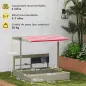Arenero de Madera para Niños con Techo Regulable con Juguetes de Cocina Juego para Niños de 3-7 Años 114x110x110 cm Gris Arenero de Madera para Niños con Techo Regulable con Juguetes de Cocina Juego para Niños de 3-7 Años 114x110x110 cm Gris