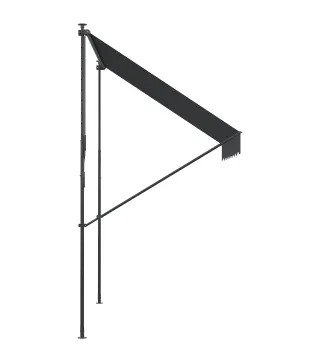 Toldo Manual Retráctil 200x175x210-310 cm Ajustable con Manivela Protección Solar UV40+ para Balcón Terraza Gris