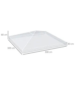 Cubierta Protectora para Gazebo 3x3 m Cubierta Impermeable para Pérgola Toldo Carpa Transparente