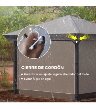 Cubierta Protectora para Gazebo 3x3 m Cubierta Impermeable para Pérgola Toldo Carpa Transparente
