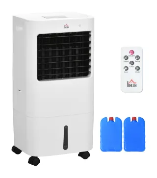 Enfriador de Aire Portátil Silencioso Aire Acondicionado con Pantalla LED y Control Remoto 32x37x74 cm Blanco