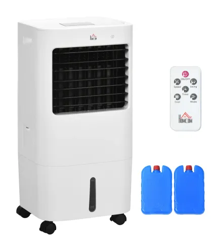 Enfriador de Aire Portátil Silencioso Aire Acondicionado con Pantalla LED y Control Remoto 32x37x74 cm Blanco