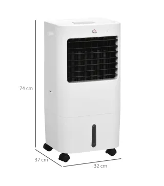 Enfriador de Aire Portátil Silencioso Aire Acondicionado con Pantalla LED y Control Remoto 32x37x74 cm Blanco