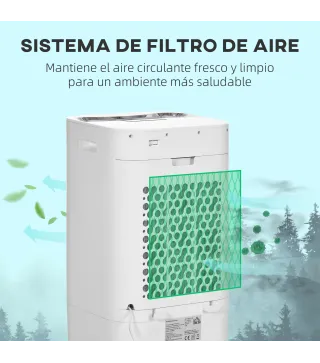 Enfriador de Aire Portátil Silencioso Aire Acondicionado con Pantalla LED y Control Remoto 32x37x74 cm Blanco